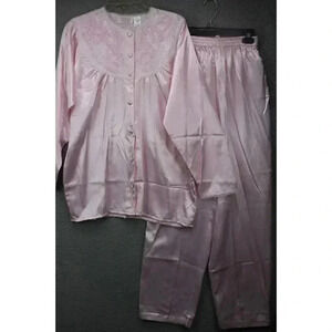 Ashley Taylor Intimates Women's Vintage Satin Pajama Set-Size Small